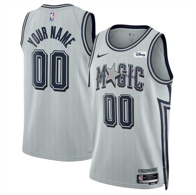 Men%27s Orlando Magic Active Player Custom Silver 2024-25 City Edition Stitched Basketball Jersey->customized nba jersey->Custom Jersey